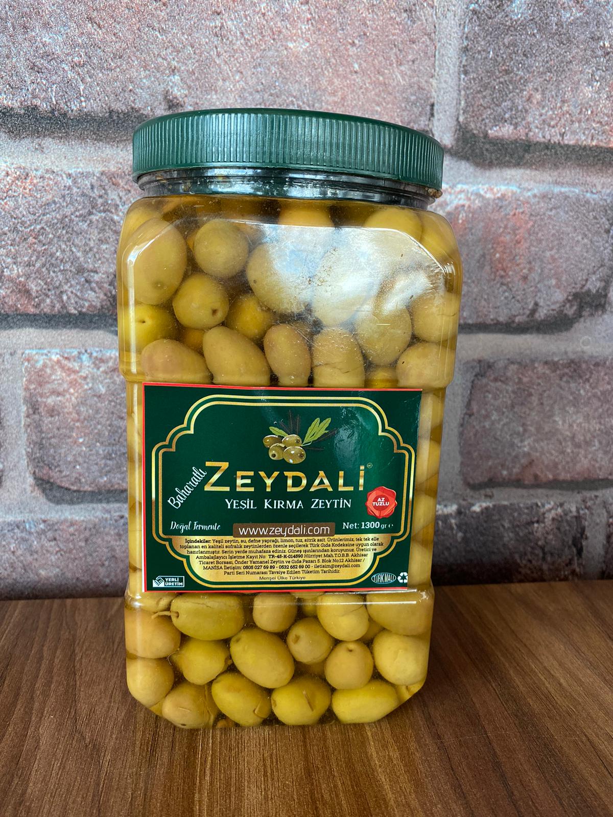 Kırma Yeşil Zeytin 1300 GR